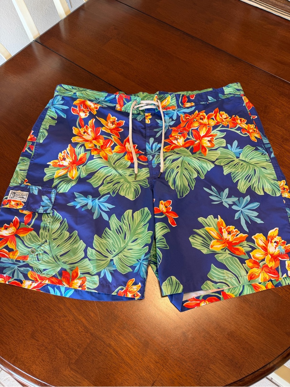 Polo Ralph Lauren Swim Trunks Mens XXL 2XL Mesh Lined Floral Hawaiian AOP Beach